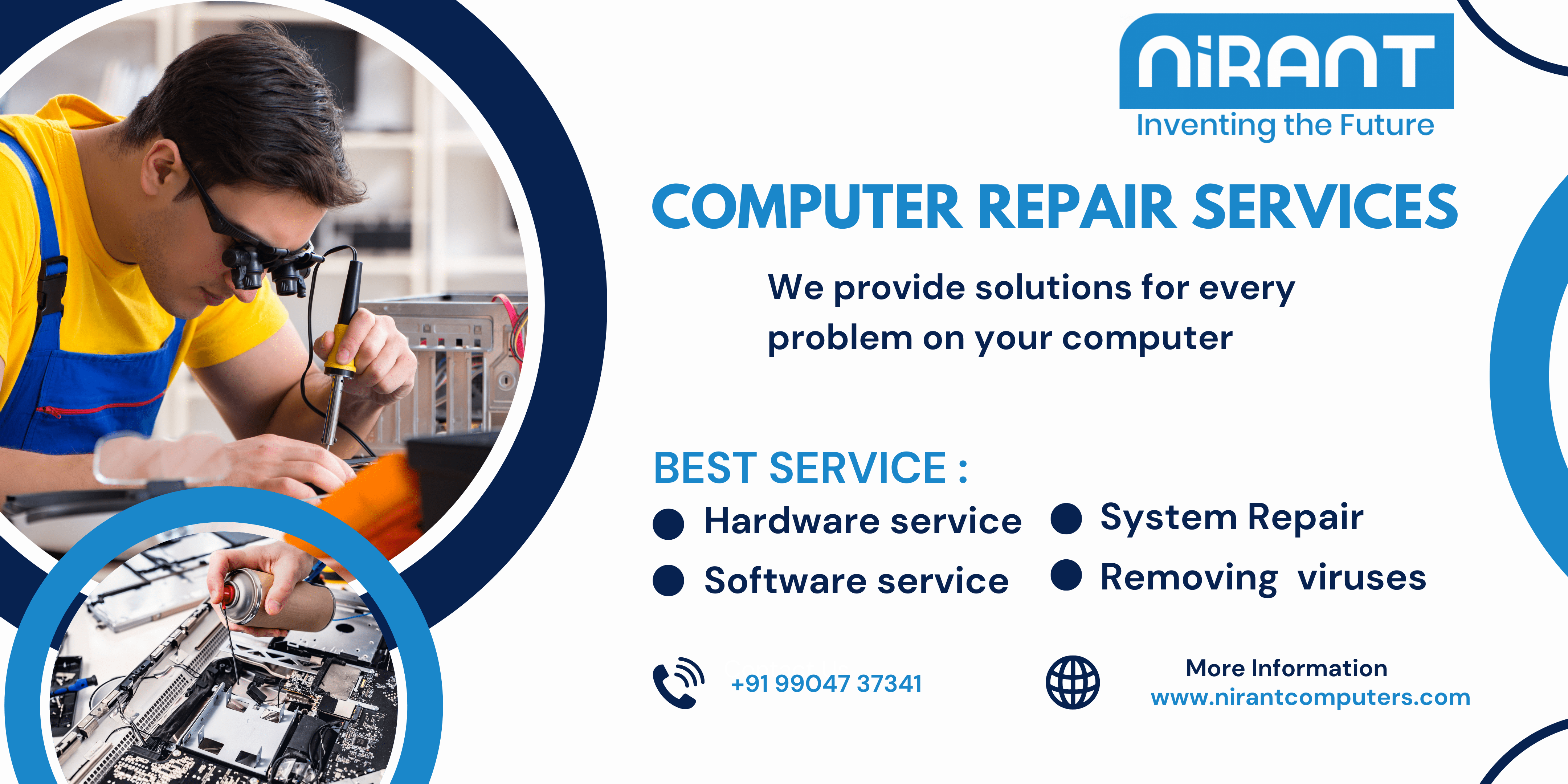 Blue and Yellow Simple Computer Repair Service Banner (1)